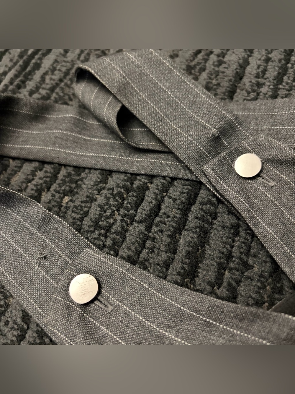 Y2K Bebe Pinstripe Tie Waist V Neck Jumpsuit - Picture 7 of 7